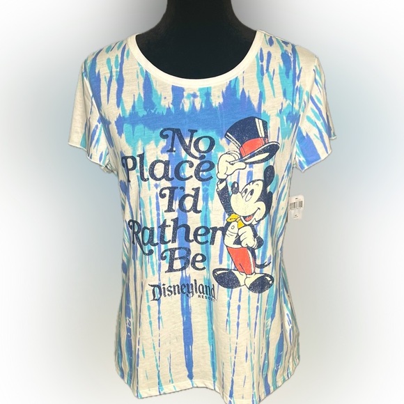 Disneyland Resorts Tye Dye T-Shirt “No Place I’d Rather Be” NWT - Picture 1 of 4